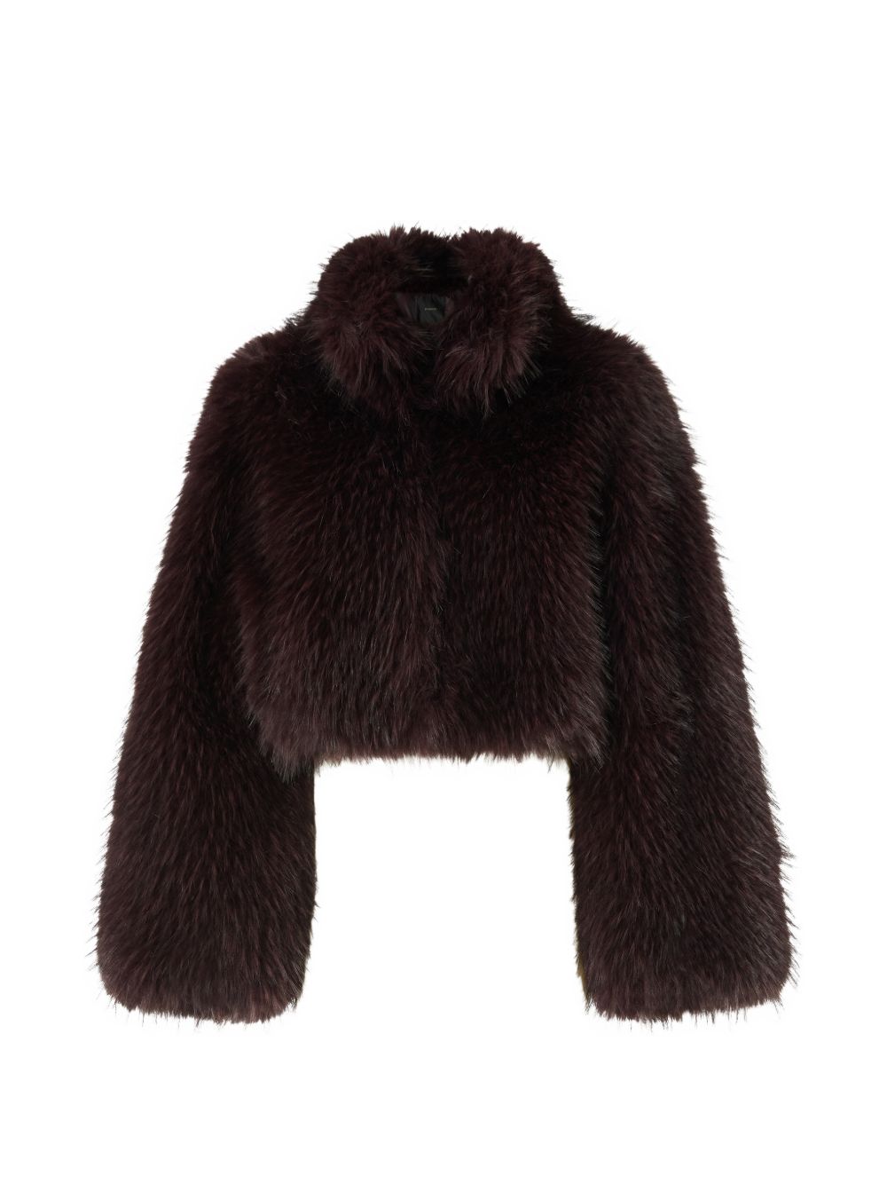 Faux fur cropped jacket with high neck 107789 A3OBW32 PINKO 