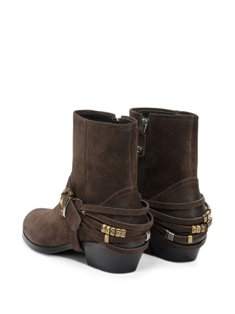 buckle-detail leather boots SD0557 P151L72 PINKO 