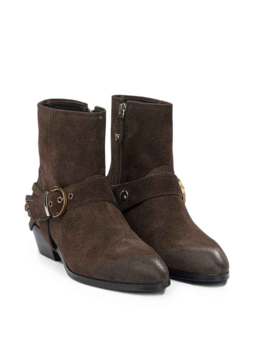 buckle-detail leather boots SD0557 P151L72 PINKO 