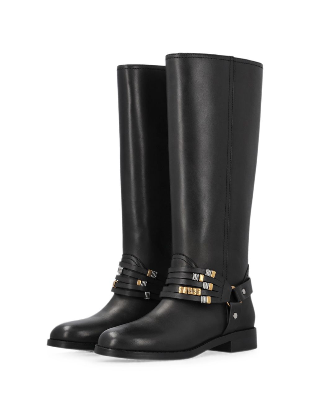 harness-detail leather boots SD0583 P001Z99 PINKO 