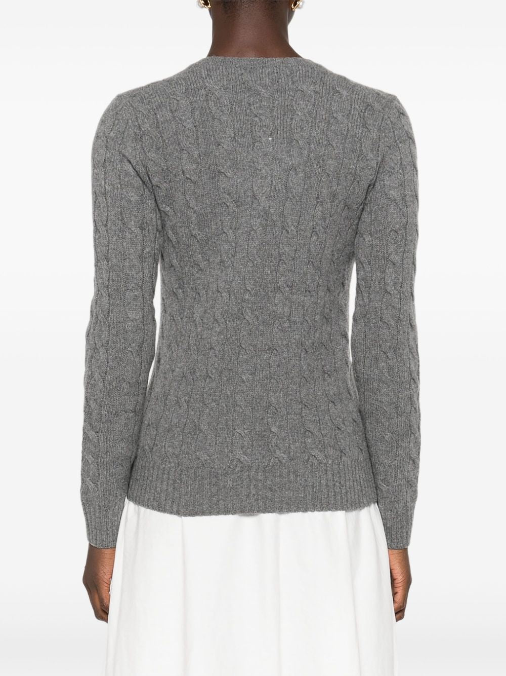 cable wool-cashmere crewneck jumper 211971865501 FLANNEL GREY HEATHER POLO RALPH LAUREN 
