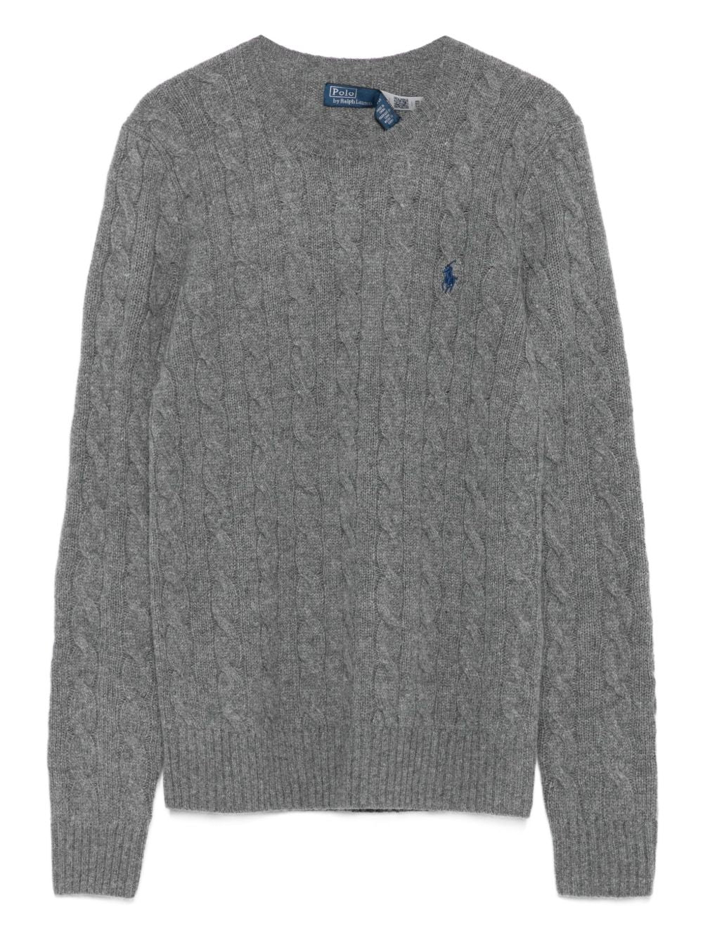 cable wool-cashmere crewneck jumper 211971865501 FLANNEL GREY HEATHER POLO RALPH LAUREN 