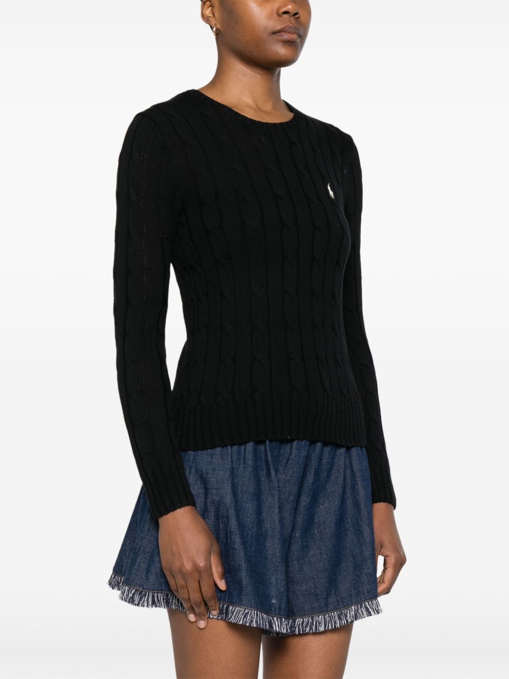 cable-knit cotton sweater 211971869006 POLO BLACK/WHITE PP POLO RALPH LAUREN 