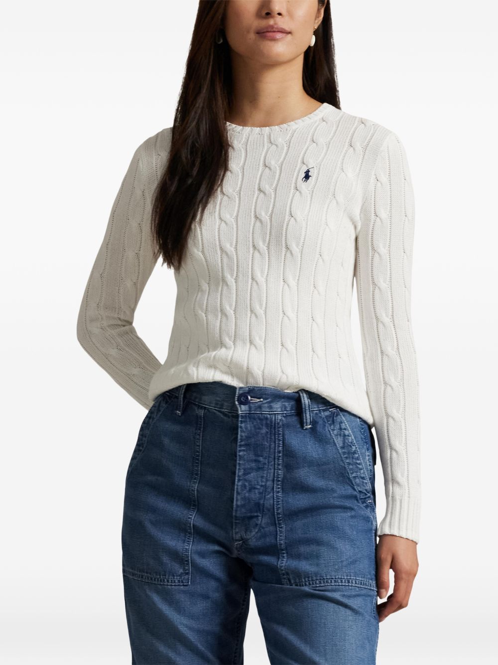 cable-knit cotton sweater 211971869007 WHITE POLO RALPH LAUREN 