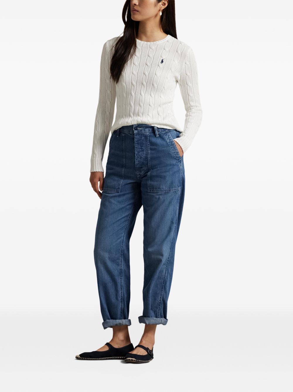cable-knit cotton sweater 211971869007 WHITE POLO RALPH LAUREN 
