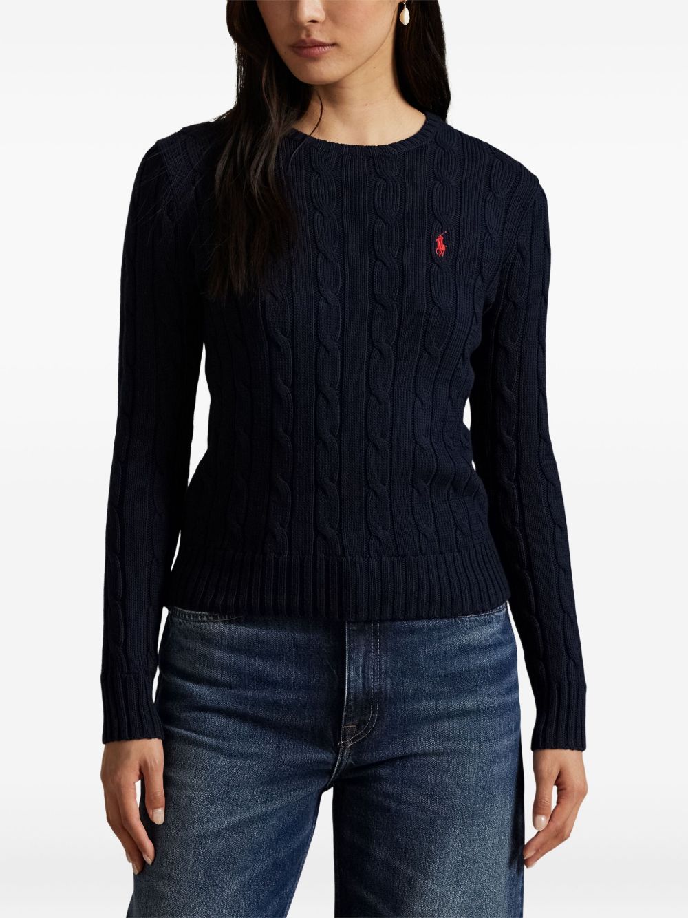 cable-knit cotton sweater 211971869008 HUNTER NAVY POLO RALPH LAUREN 