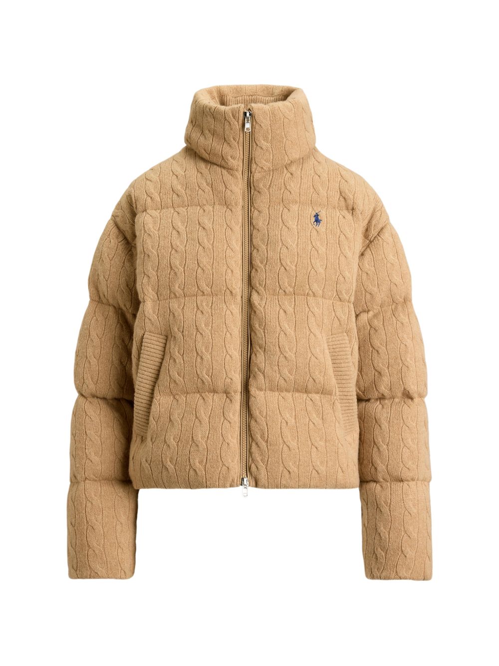 cable wool-cashmere puffer jacket 211A10457005 COLLECTION CAMEL POLO RALPH LAUREN 