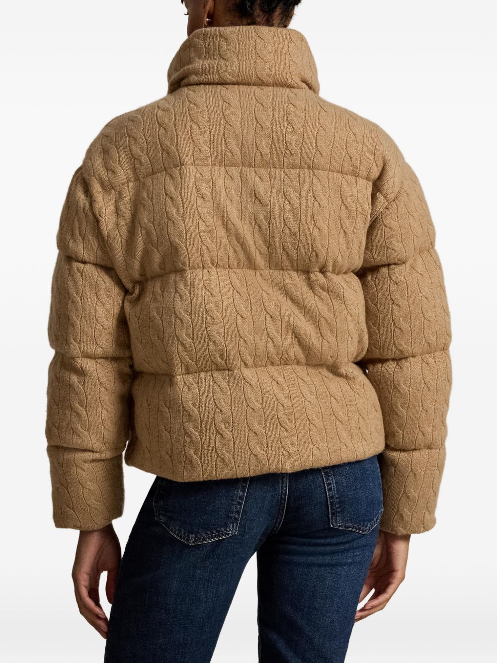 cable wool-cashmere puffer jacket 211A10457005 COLLECTION CAMEL POLO RALPH LAUREN 