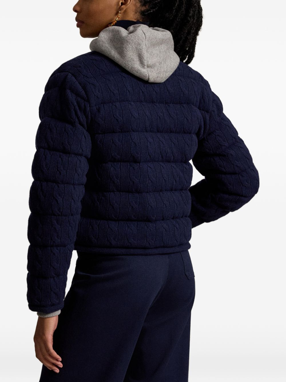 cable-knit quilted jacket 211A10459002 HUNTER NAVY POLO RALPH LAUREN 