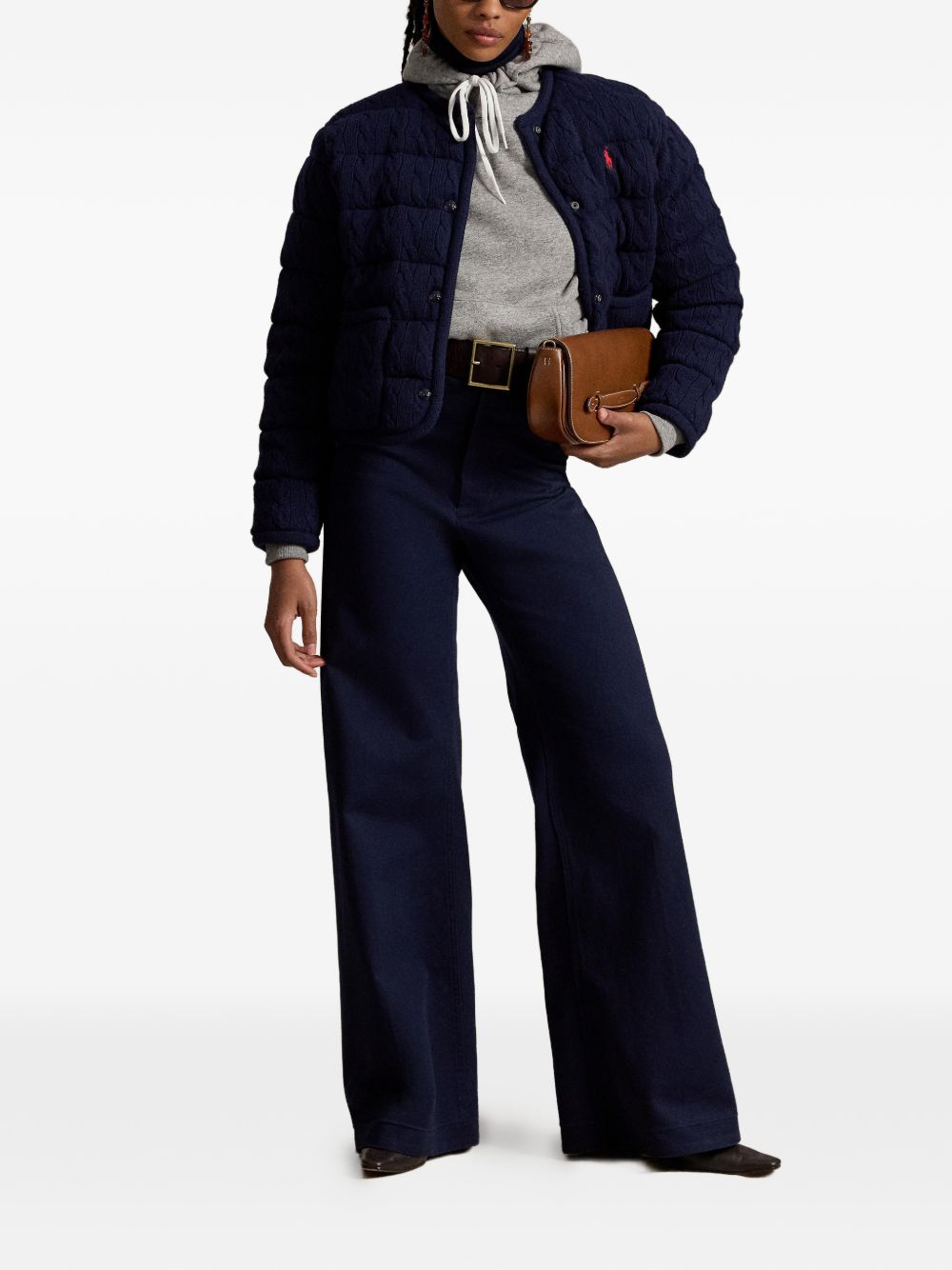 cable-knit quilted jacket 211A10459002 HUNTER NAVY POLO RALPH LAUREN 