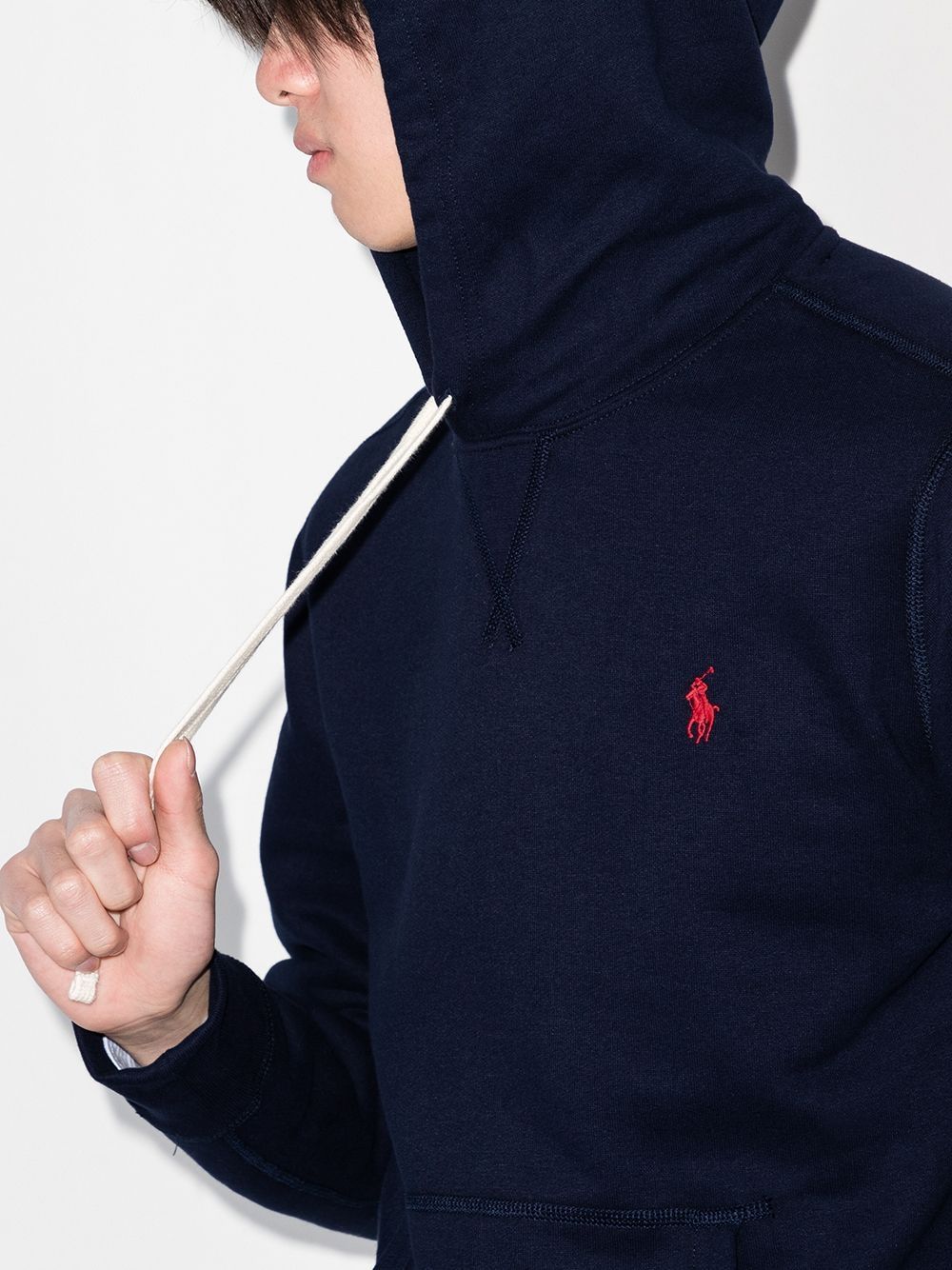 logo-embroidered drawstring hoodie 710766778007 CRUISE NAVY POLO RALPH LAUREN 