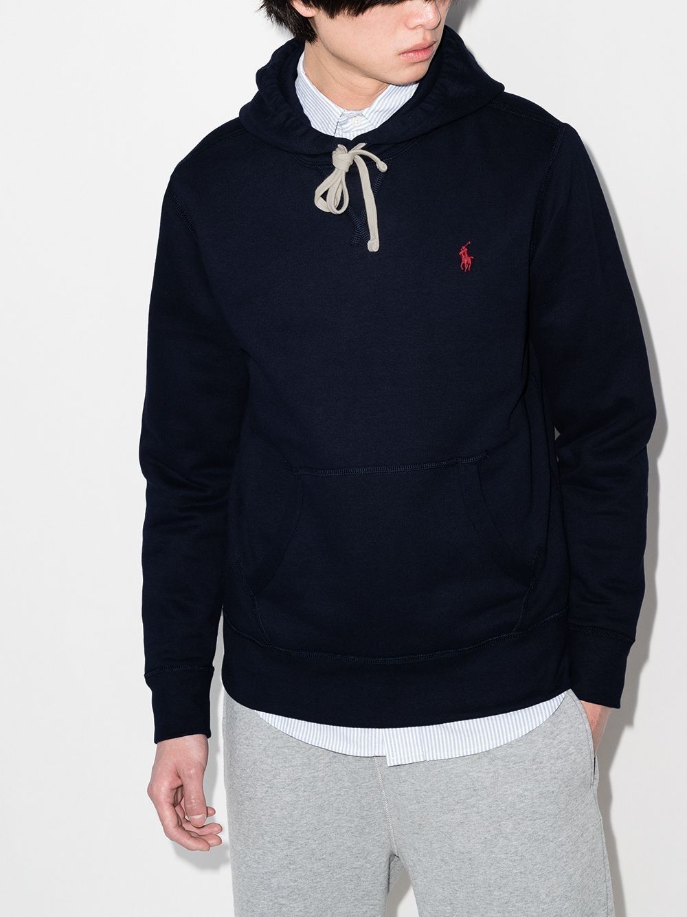 logo-embroidered drawstring hoodie 710766778007 CRUISE NAVY POLO RALPH LAUREN 