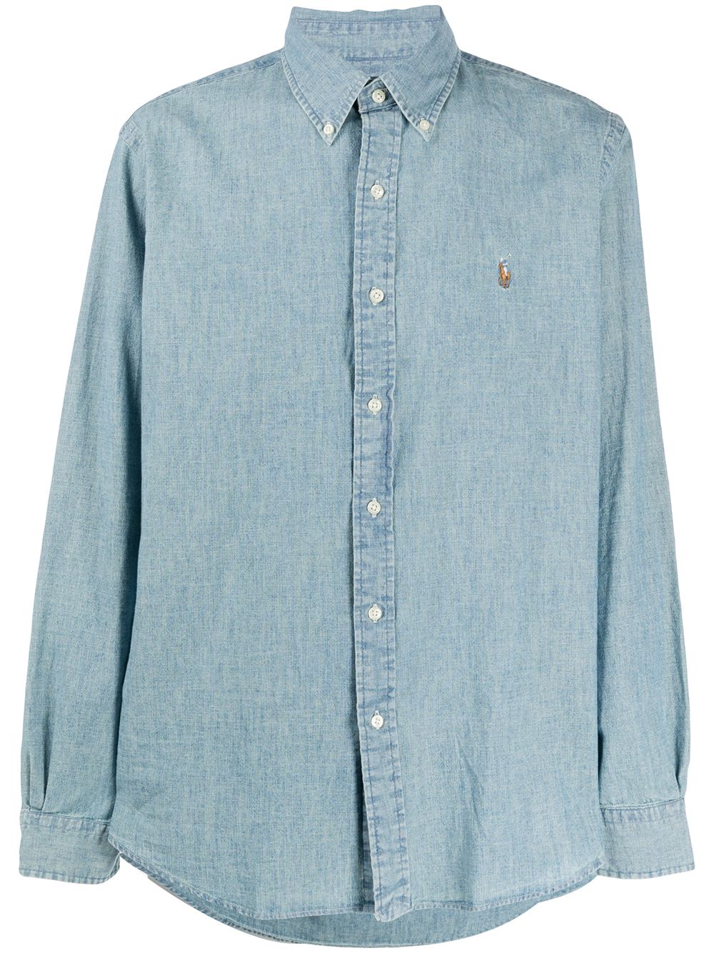 Logo-embroidered chambray shirt 710792042001 CHAMBRAY POLO RALPH LAUREN 