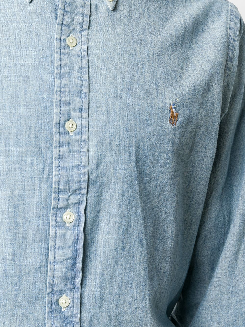 Logo-embroidered chambray shirt 710792042001 CHAMBRAY POLO RALPH LAUREN 