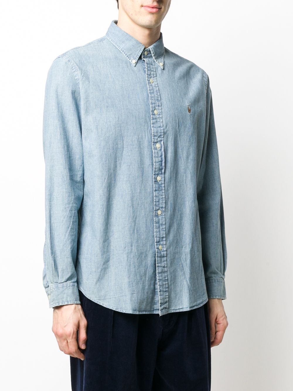 Logo-embroidered chambray shirt 710792042001 CHAMBRAY POLO RALPH LAUREN 