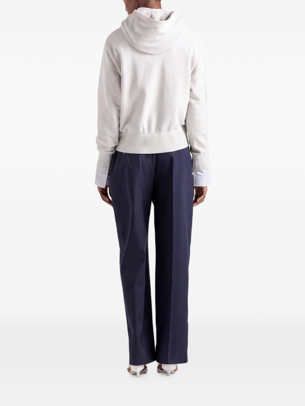 Cotton fleece hoodie with jewel 1347346103 S-OOOF0AK9 PRADA 
