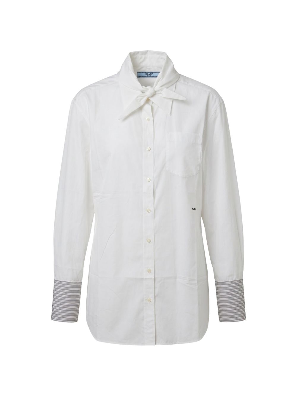 Poplin shirt with detachable scarf P470JR6283 S-OOOF0009 PRADA 
