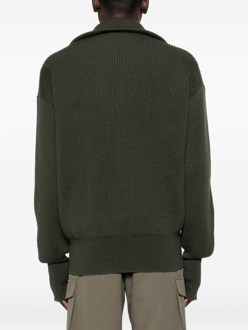 High-neck zip-up sweater KNW82 FSHFOREST RIER 