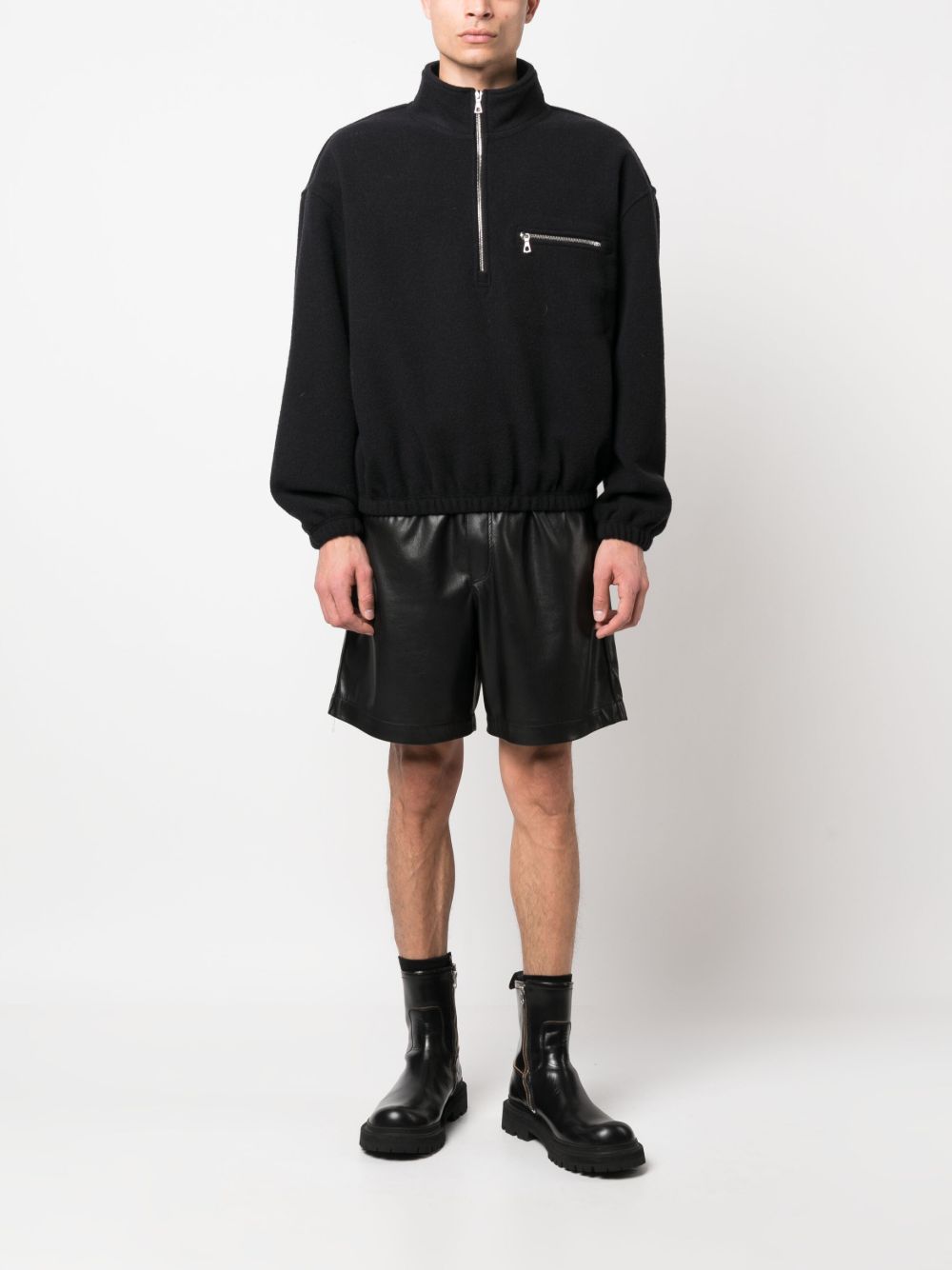 FLEECE half-zip sweater NFL1 X02BLACK RIER 