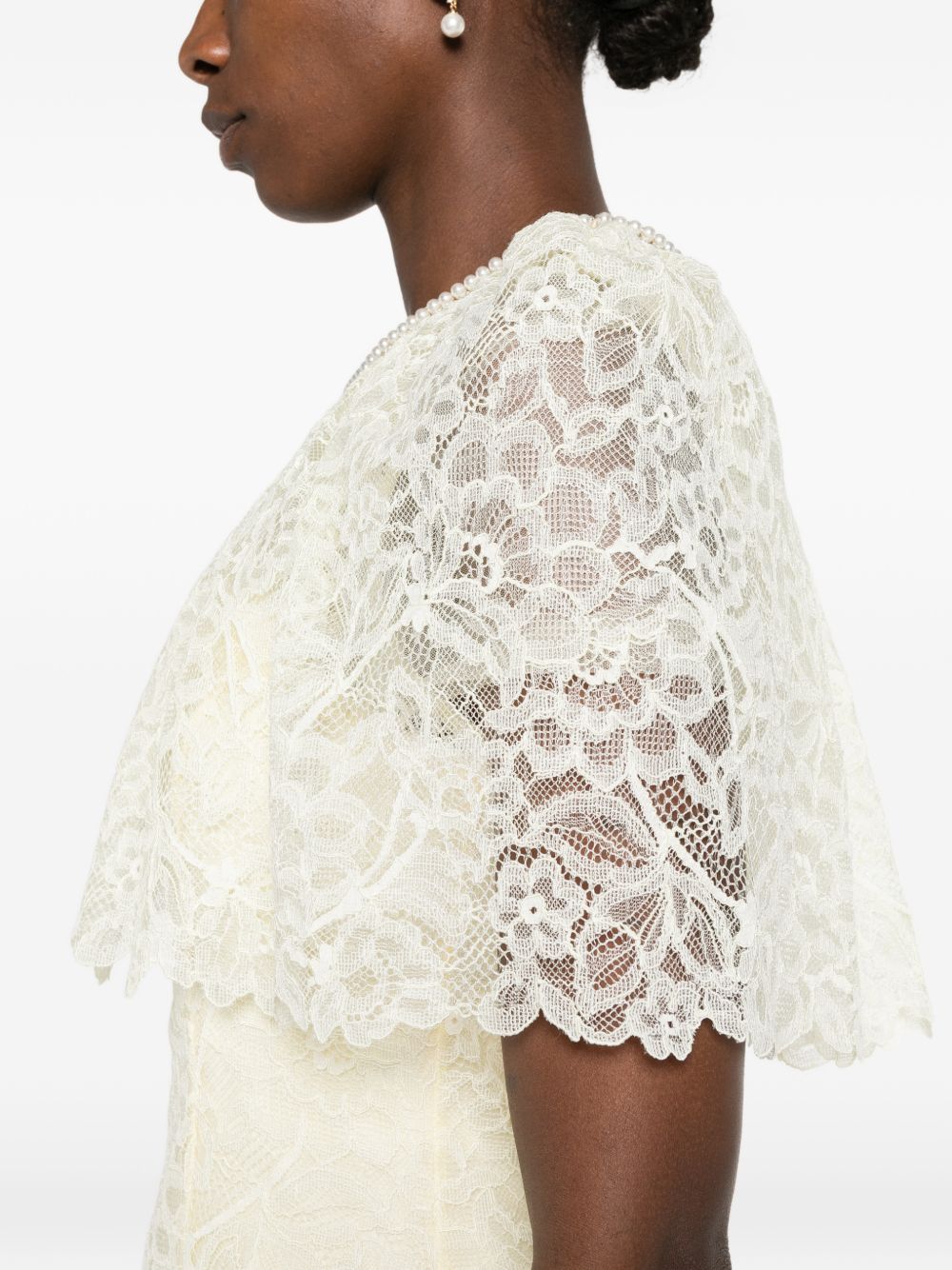 Lace cape mini dress 099S YELLOW SELF-PORTRAIT 