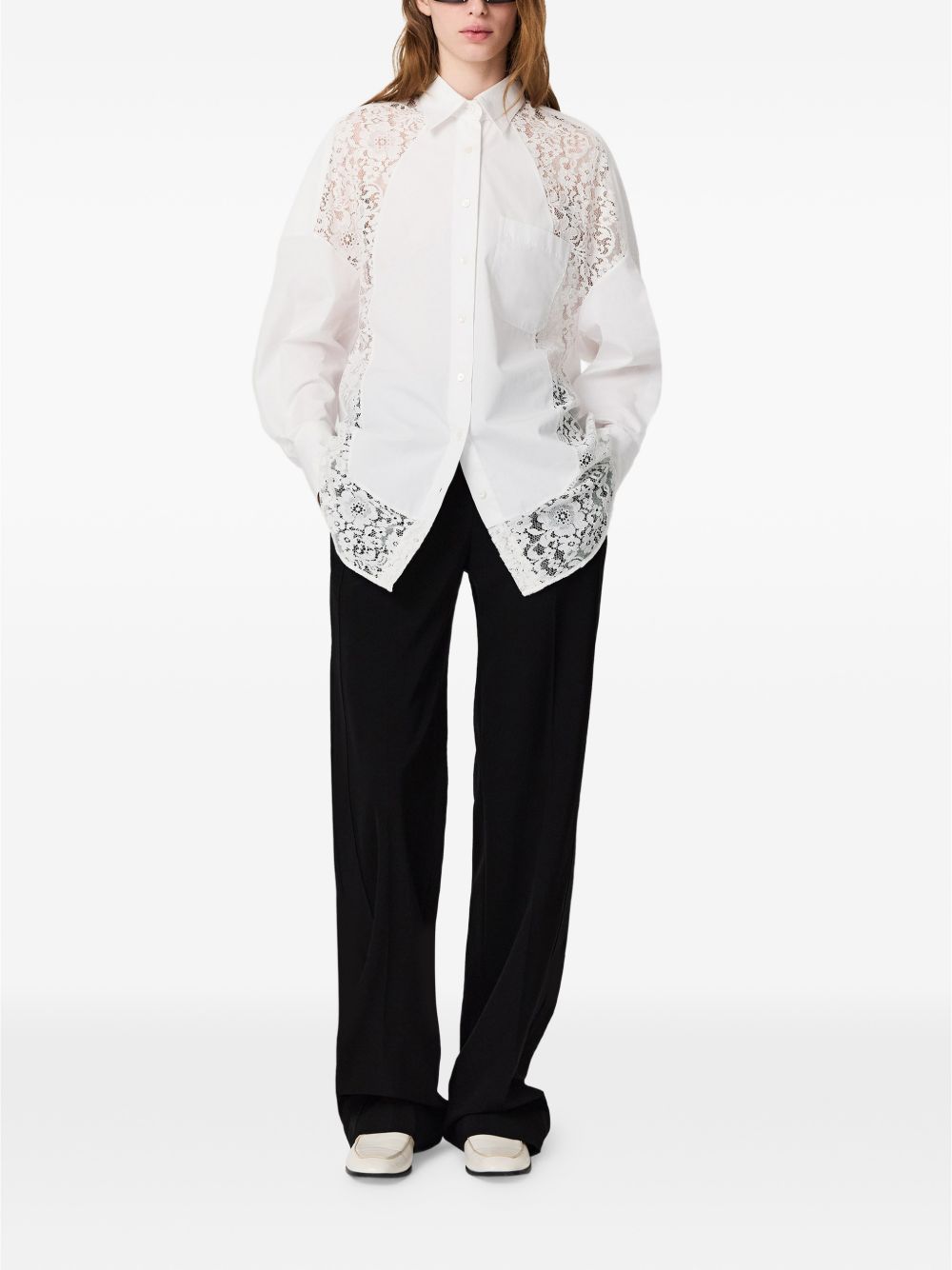 Lace-panelled poplin shirt 620213 3HU1919000 STELLA McCARTNEY 