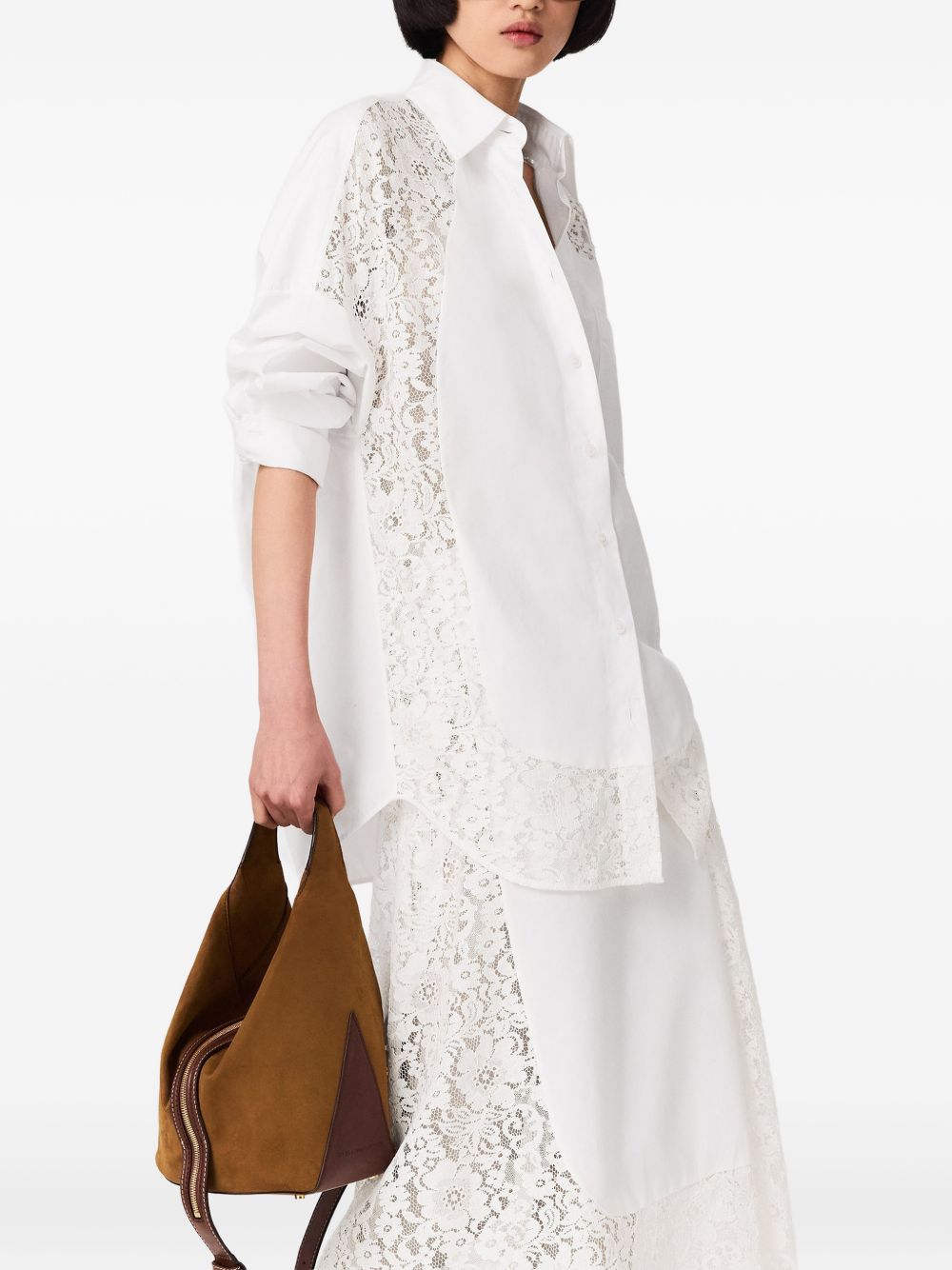 Lace-panelled poplin shirt 620213 3HU1919000 STELLA McCARTNEY 