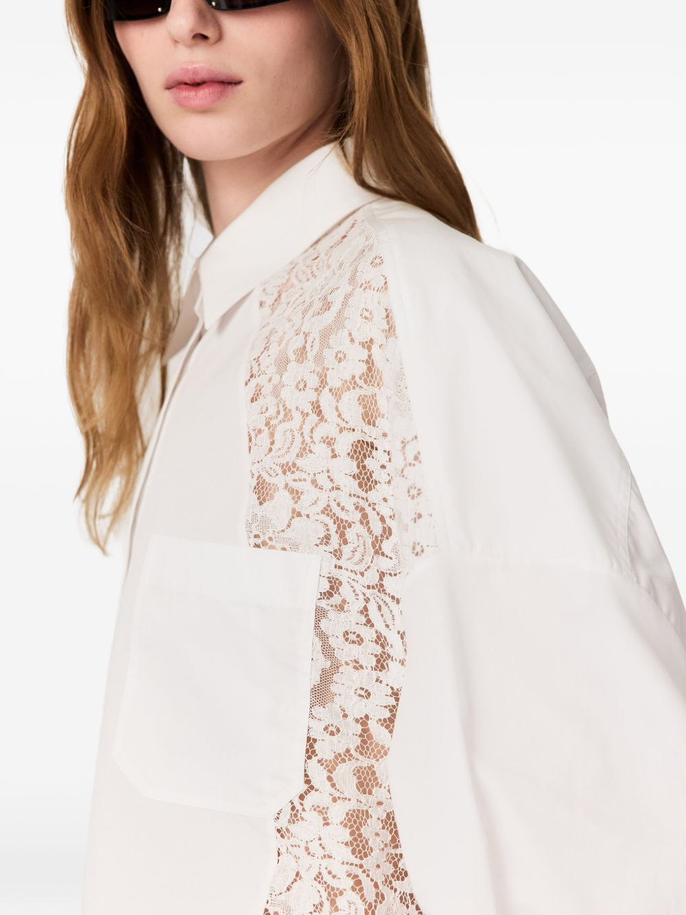 Lace-panelled poplin shirt 620213 3HU1919000 STELLA McCARTNEY 