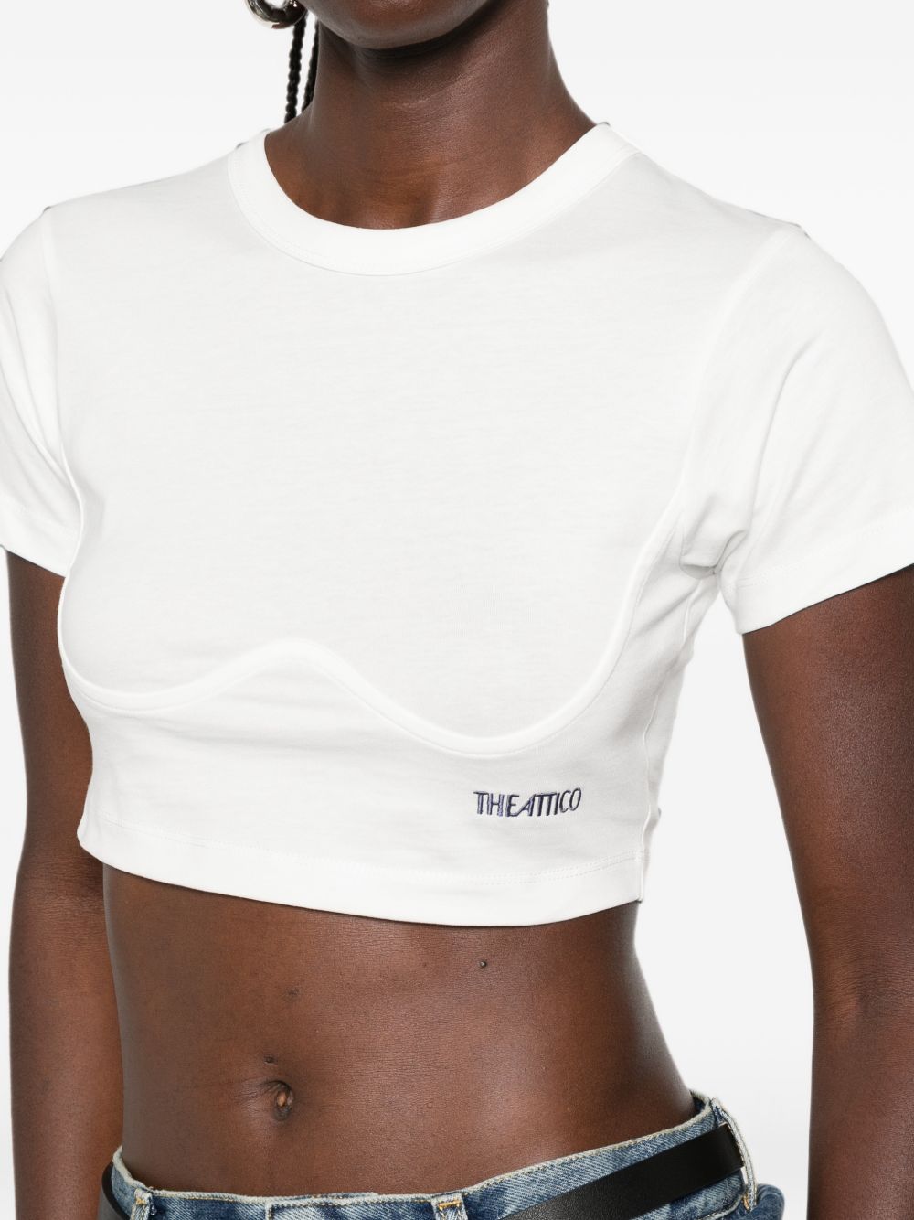 Cropped cotton T-shirt 261WCT00364 JJJ025AA001 THE ATTICO 