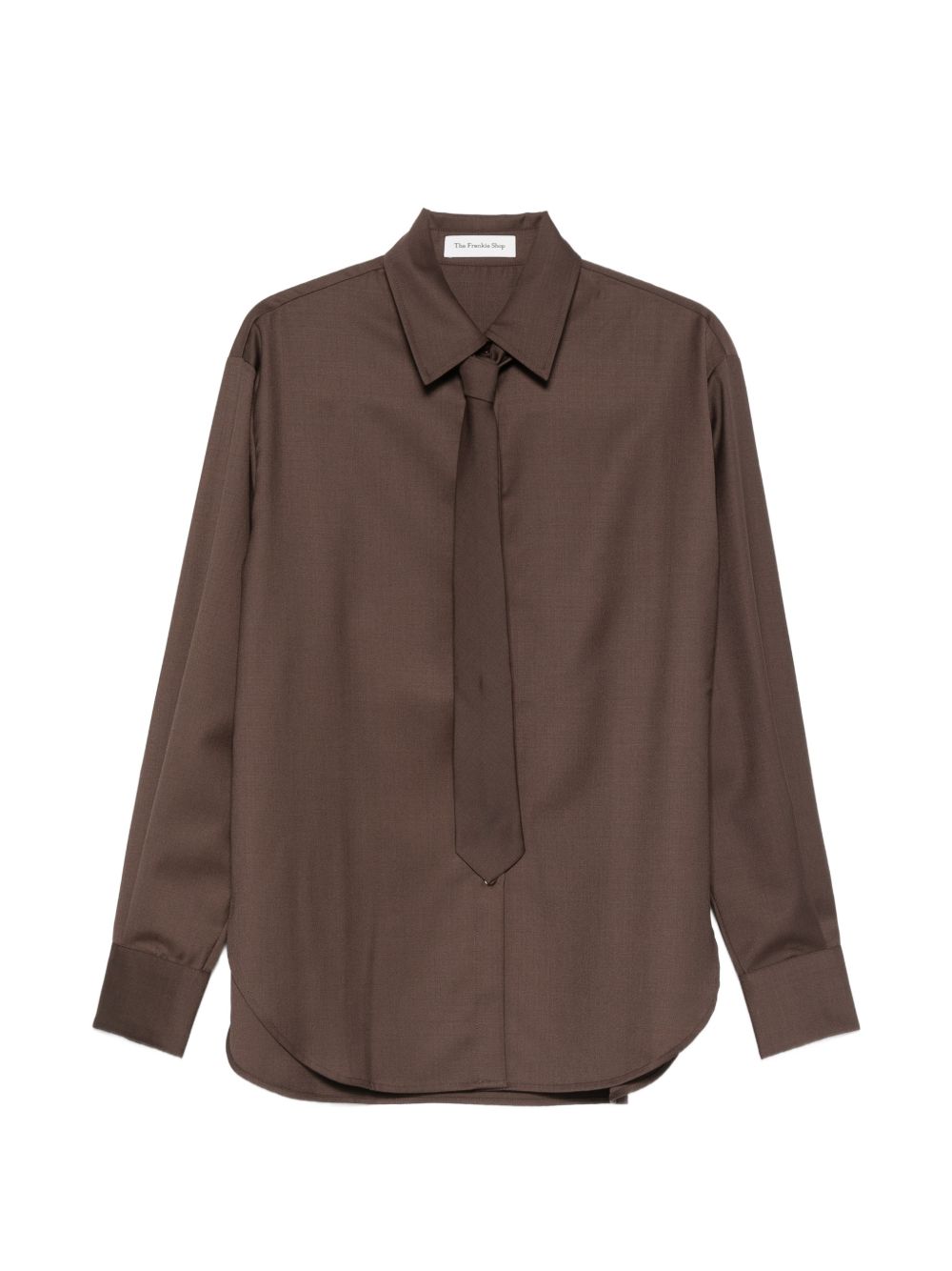 PERI tie neck shirt CHFS22839200 BROWN THE FRANKIE SHOP 