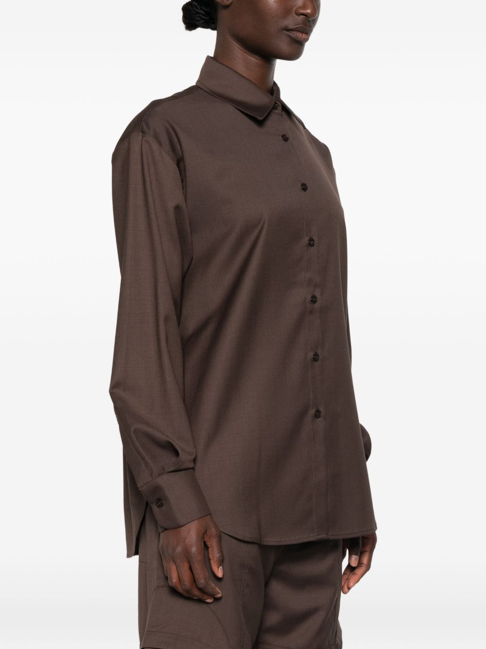 PERI tie neck shirt CHFS22839200 BROWN THE FRANKIE SHOP 