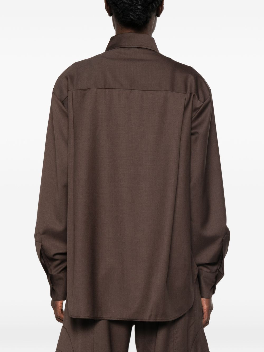 PERI tie neck shirt CHFS22839200 BROWN THE FRANKIE SHOP 