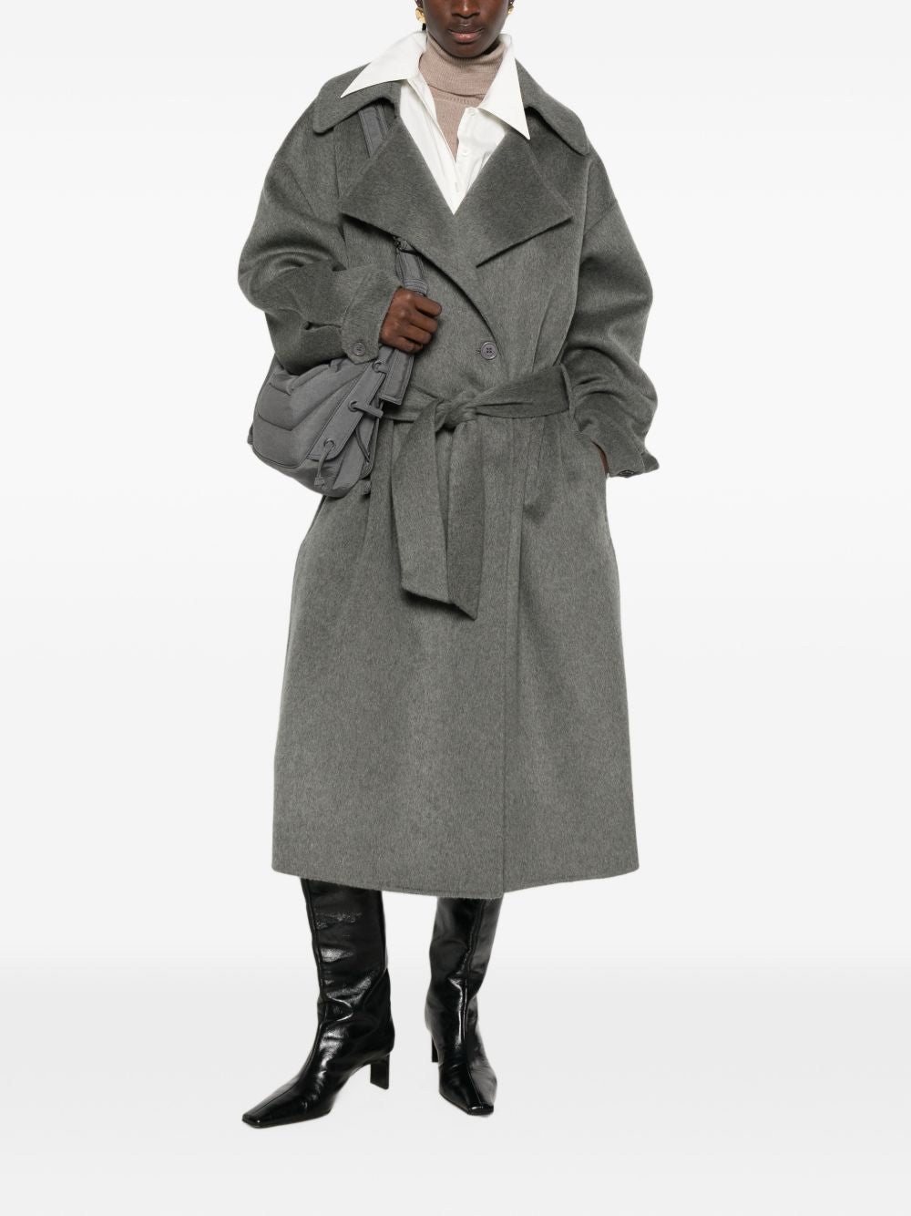 ISSEN wool trench coat COFS22686103 GREY THE FRANKIE SHOP 