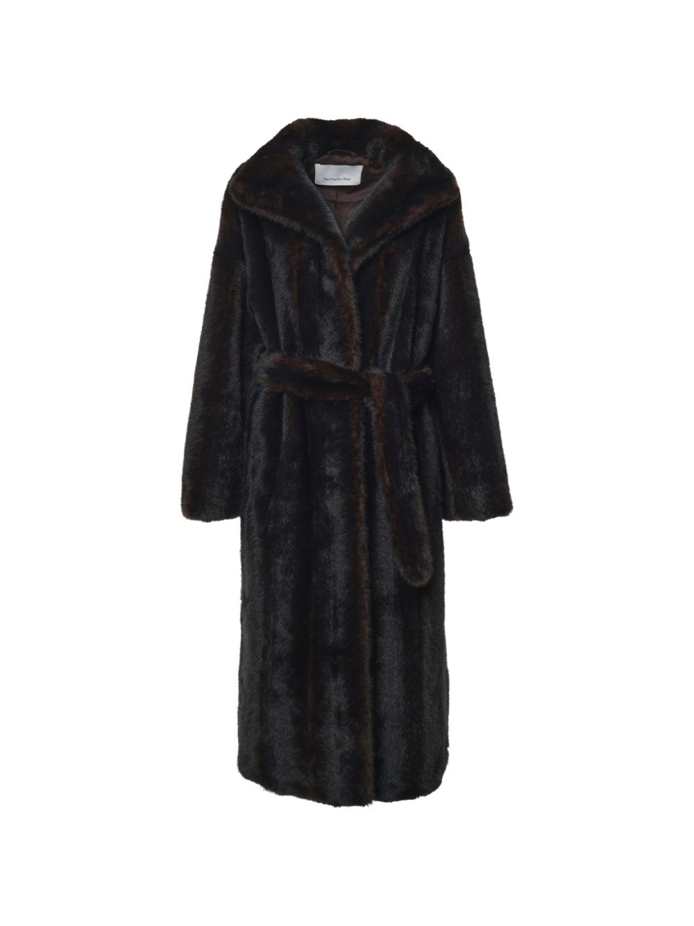 RAVELLO faux fur robe coat COFS22706201 DARK BROWN THE FRANKIE SHOP 