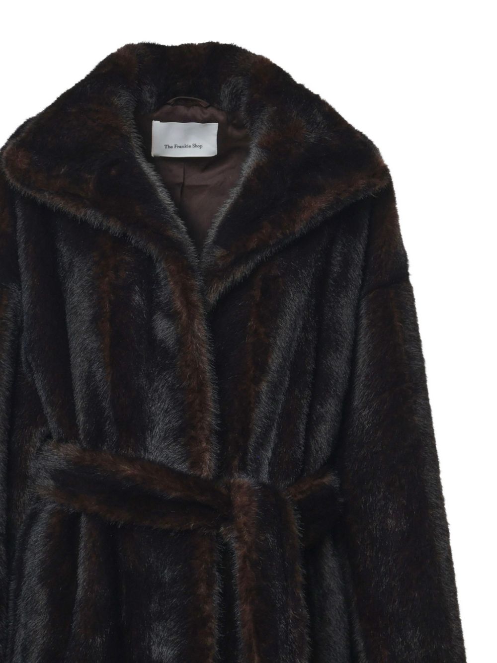 RAVELLO faux fur robe coat COFS22706201 DARK BROWN THE FRANKIE SHOP 