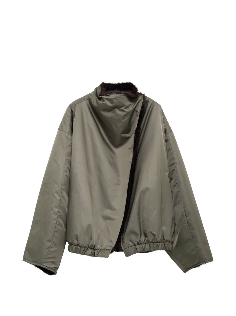 VERA faux fur short coat COFS22885925 BROWN/GREEN THE FRANKIE SHOP 