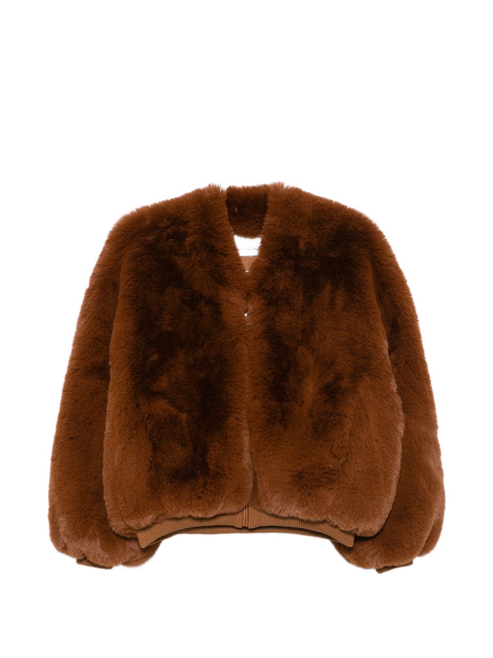 SENNA faux fur collarless jacket JAFS22737246 BRONZE THE FRANKIE SHOP 