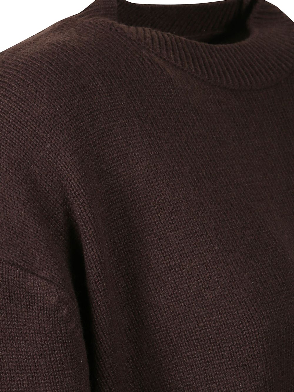 Rafaela padded-knit sweater KNFS21174201 DARK BROWN THE FRANKIE SHOP 
