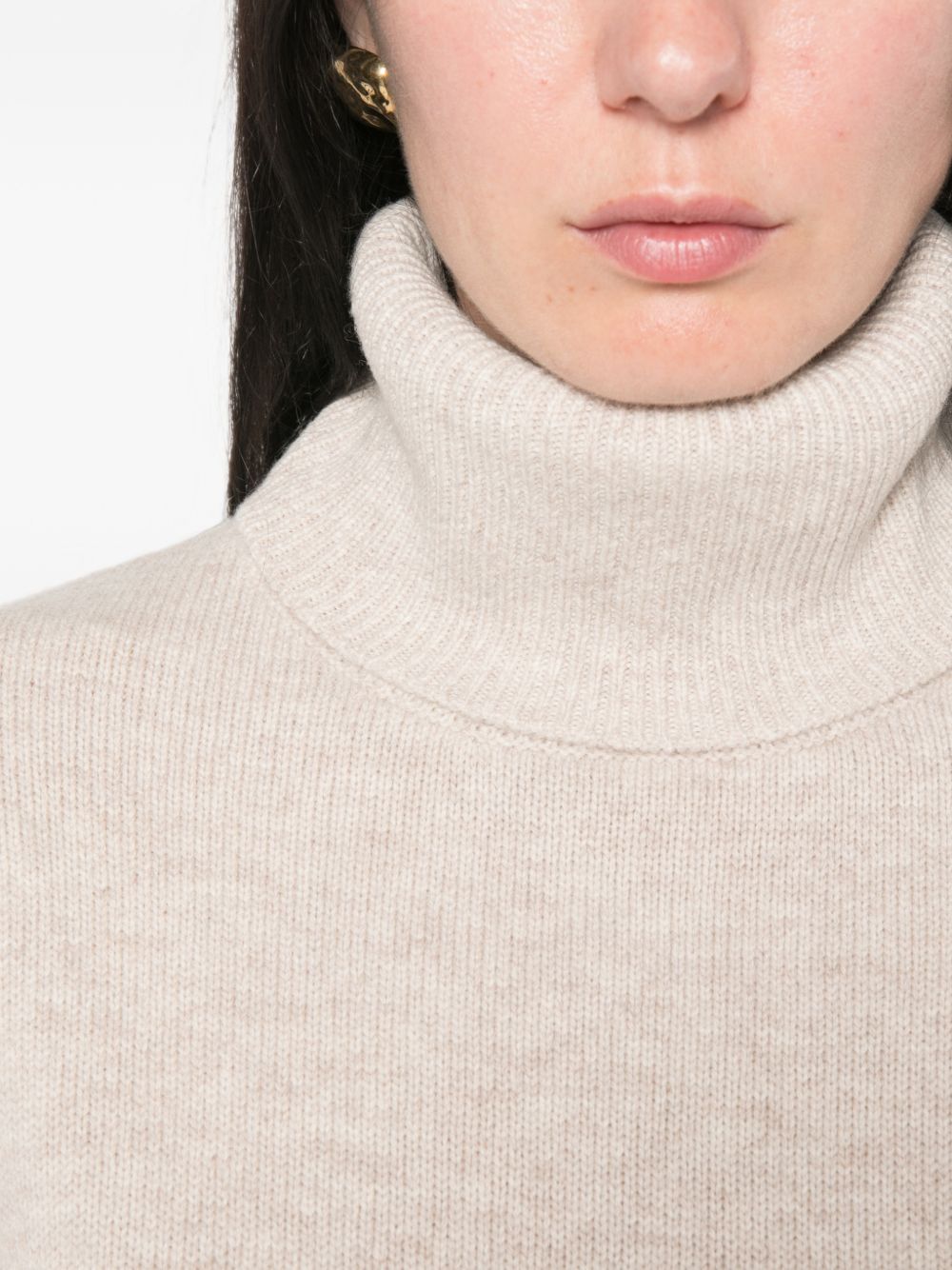 GALA roll-neck sweater KNFS22724049 LIGHT BEIGE THE FRANKIE SHOP 