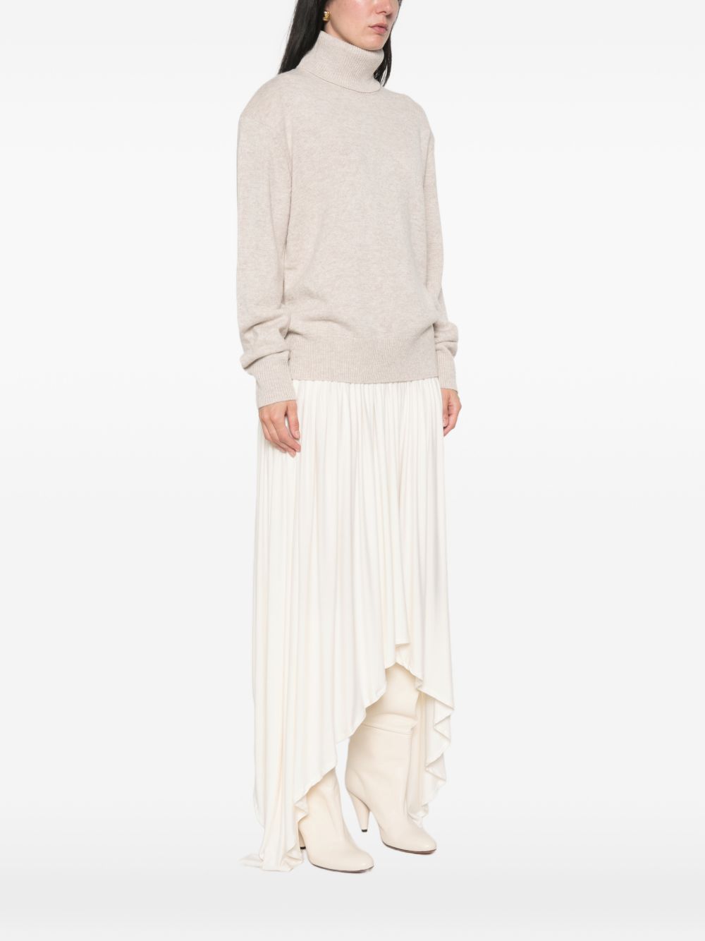 GALA roll-neck sweater KNFS22724049 LIGHT BEIGE THE FRANKIE SHOP 