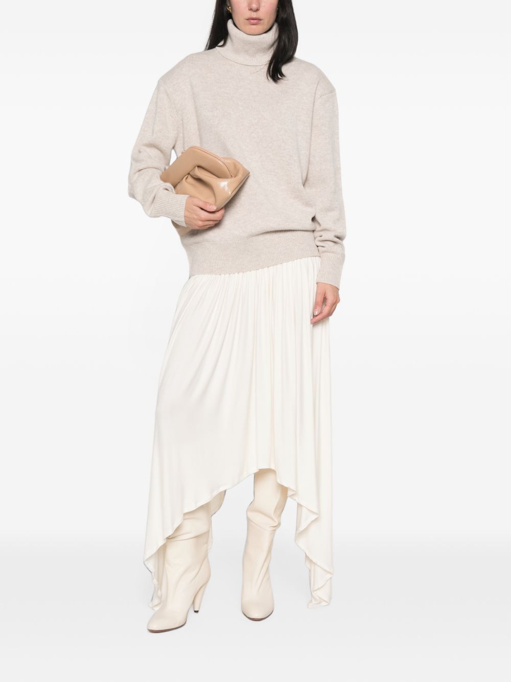 GALA roll-neck sweater KNFS22724049 LIGHT BEIGE THE FRANKIE SHOP 
