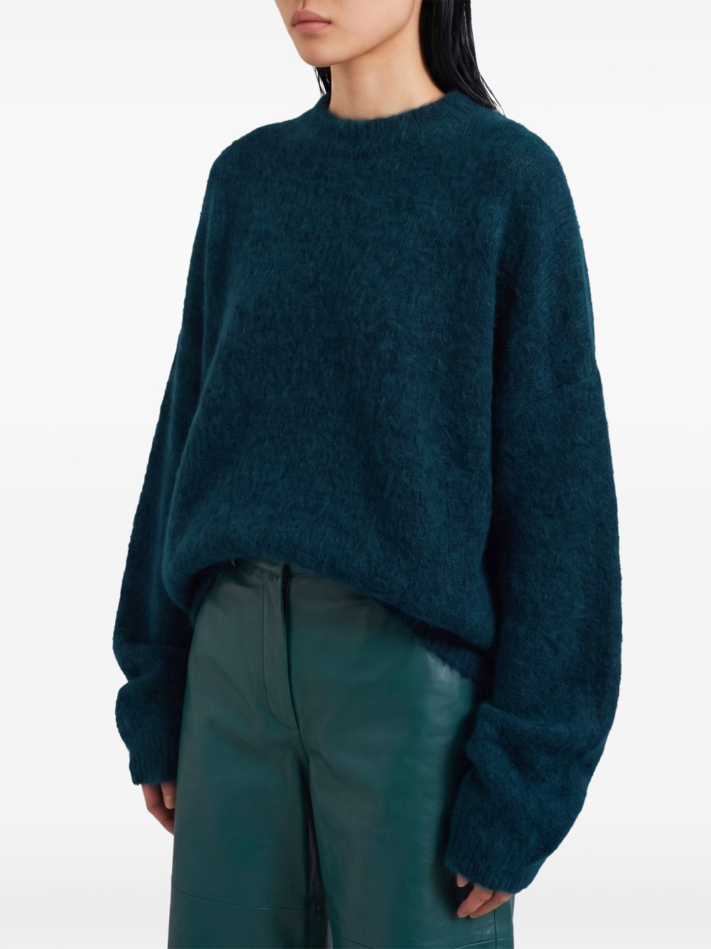 TIMEA fuzzy sweater KNFS22856443 BOTTLE GREEN THE FRANKIE SHOP 
