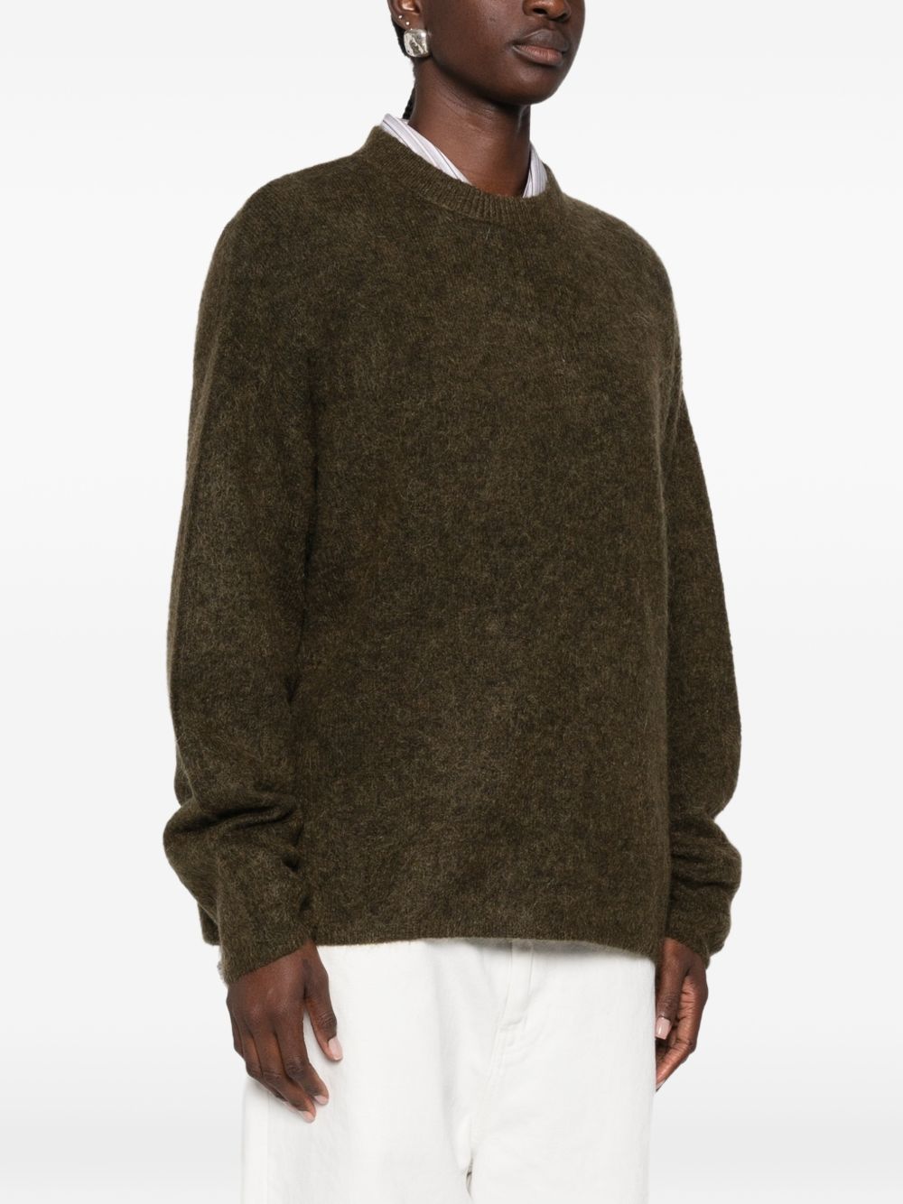 TIMEA fuzzy sweater KNFS22860413 DARK OLIVE THE FRANKIE SHOP 