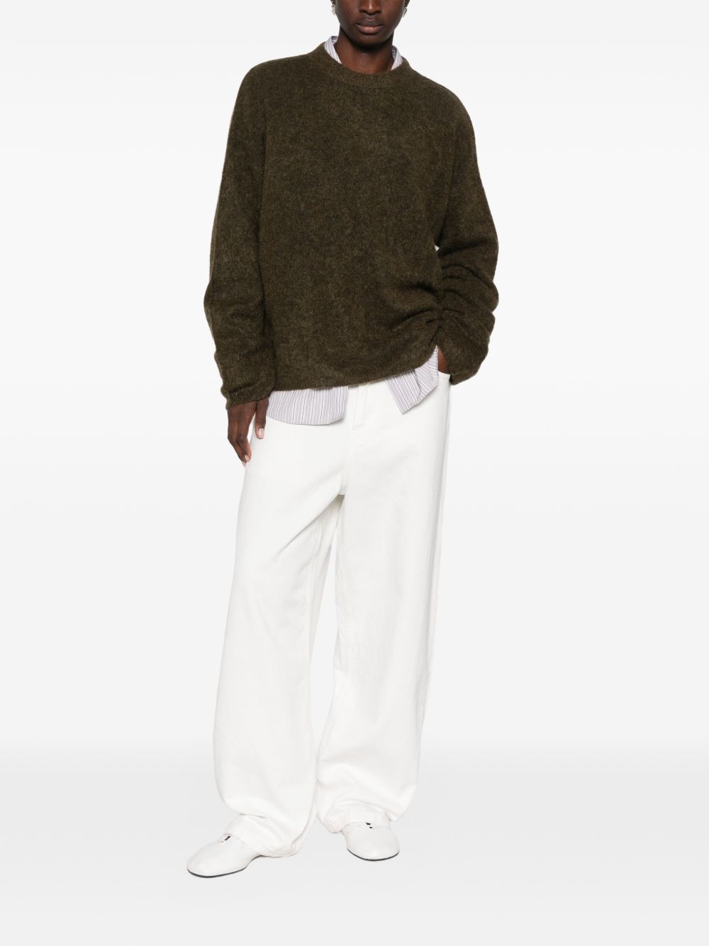 TIMEA fuzzy sweater KNFS22860413 DARK OLIVE THE FRANKIE SHOP 