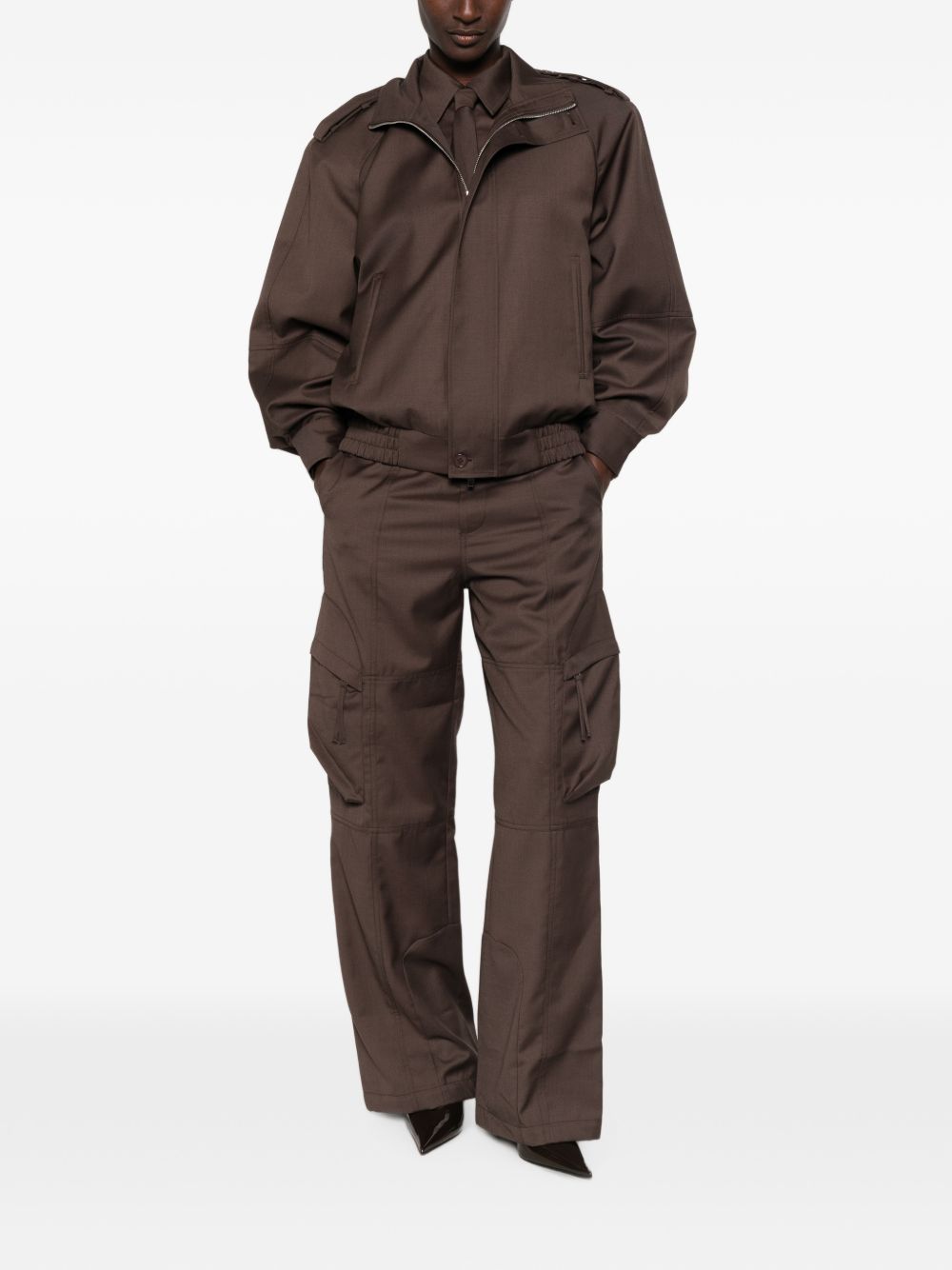 Straight-leg tailored trousers PAFS22811200 BROWN THE FRANKIE SHOP 