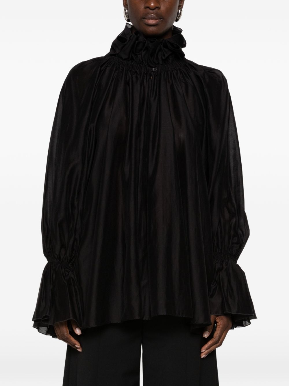 ESTELLE ruffled high-neck blouse TLW04027T0161LNTP T0002 THE LATEST 