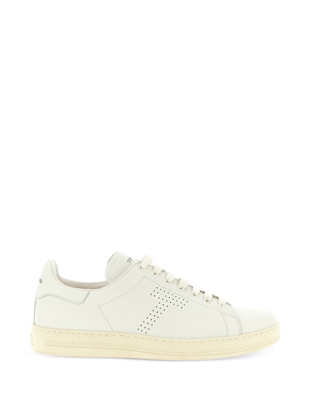Perforated-logo leather sneakers<BR/> J1507 LCL045LWWF TOM FORD 