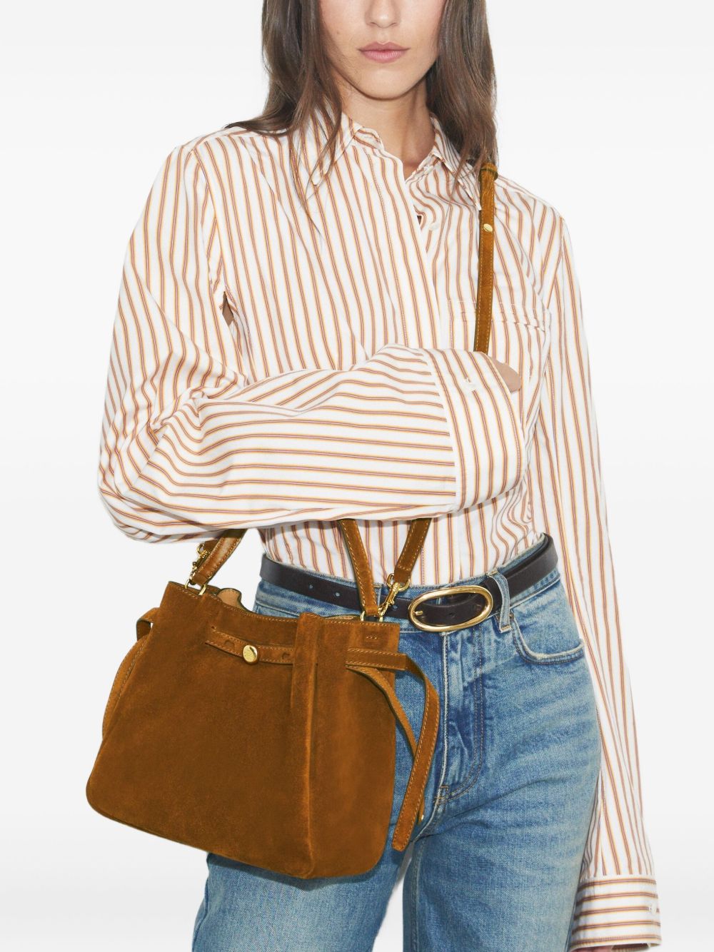 LARGE ROMY SUEDE BUCKET BAG 174221 200 TORY BURCH 