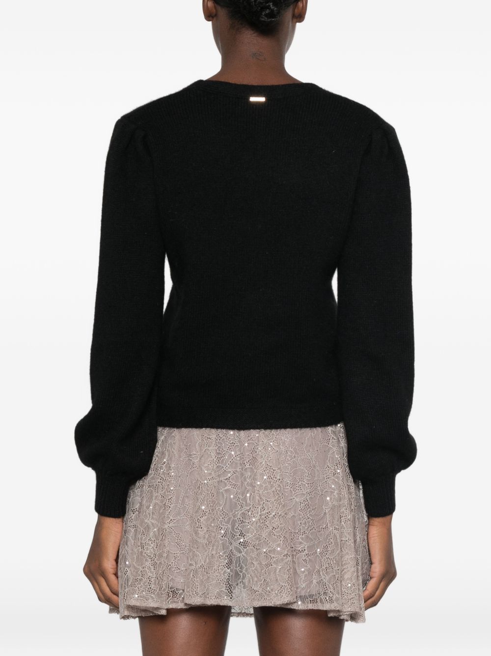 Feather-embellished puffed-sleeve cardigan 262TP3261 S2193200006 TWINSET 
