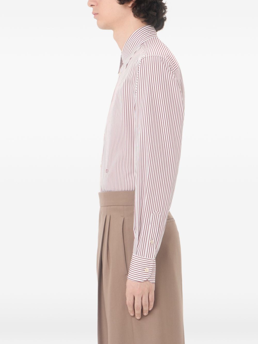VLOGO Embroidered Striped Shirt 9V3ABS81BMR 0QZ VALENTINO GARAVANI 
