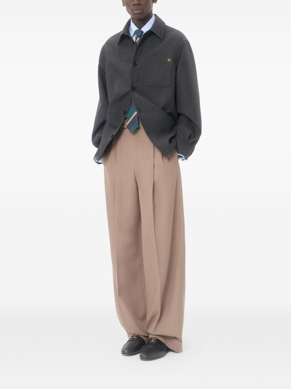 Shirt Jacket In Nylon Gabardine With Vgold 9V3CIO01AWA Z2G VALENTINO GARAVANI 